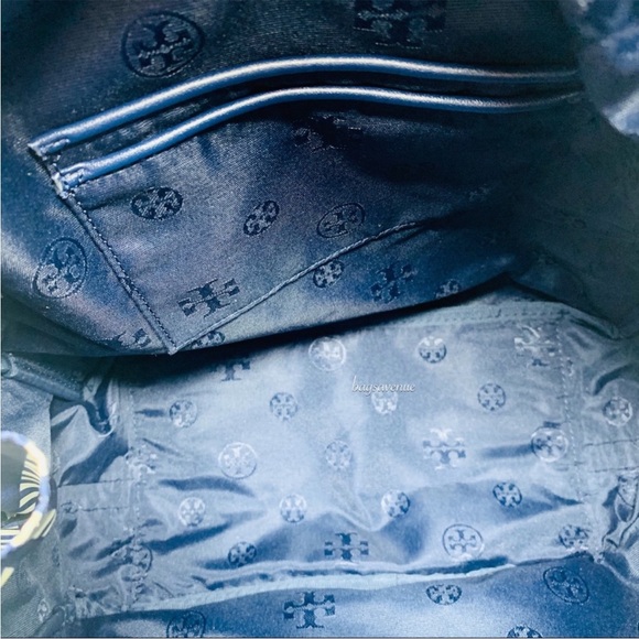 Tory Burch Navy and White Checkered Backpack - Picture 13 of 16